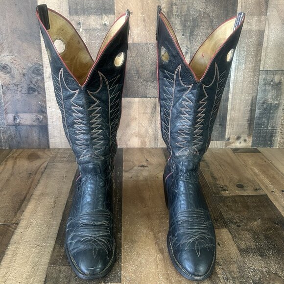 Panhandle Slim Vintage Buckaroo Tall Western Cowboy Boots Mens 9.5 D - Picture 1 of 12